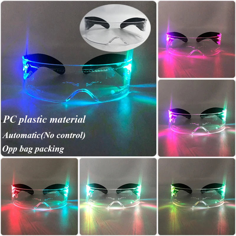 Cool Luminous Colorful LED Light up Glasses Glowing Neon Light Flashing Party Glasses for Nightclub DJ Dance Party Decor