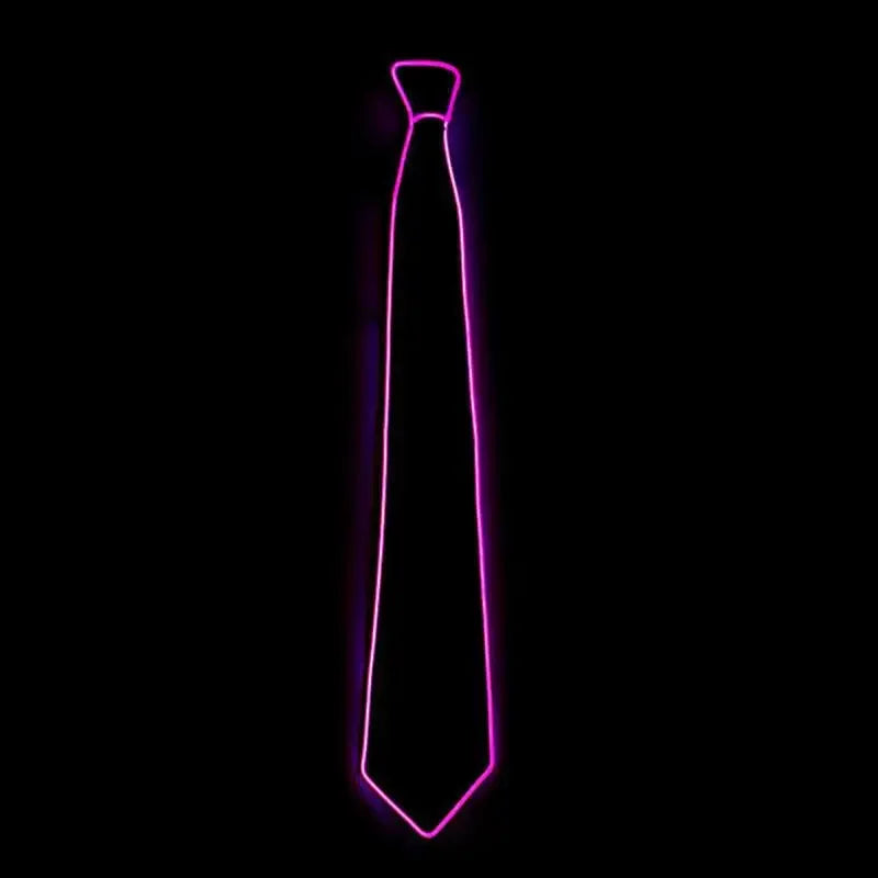 Men Glowing Tie Wire Neon LED Luminous Tie Glasses Cosplay Party Haloween Christmas Luminous Light up DJ Bar Club Stage Prop