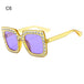 Crystal Oversized Sunglasses for Women Rhinestone Square Diamond Sun Glasses Retro Big Frame Sparkling Glasses