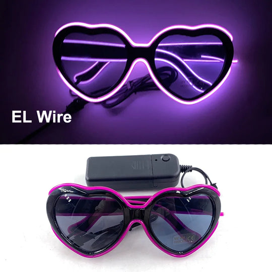 Luminous Fluorescent Glasses LED Glowing Party Supplies Steampunk Glasses with Lights Flashing Neon Goggles Glasses Club Props