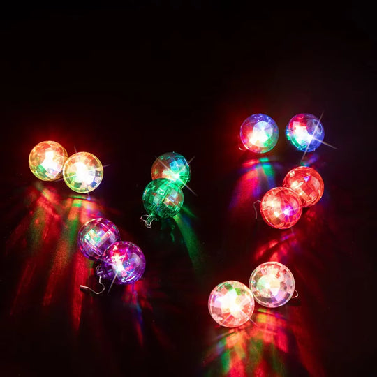 1PCS LED Disco Ball Necklaces Light up Disco Earrings 70S Disco Necklace Mardi Gras for Stage Props Bachelorette Birthday Party