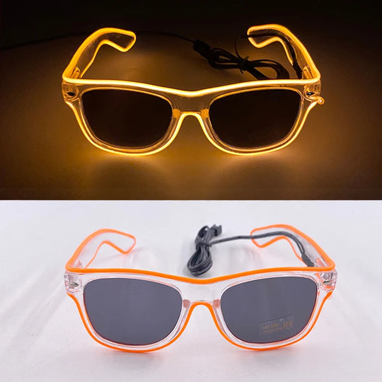 Luminous Fluorescent Glasses LED Glowing Party Supplies Steampunk Glasses with Lights Flashing Neon Goggles Glasses Club Props