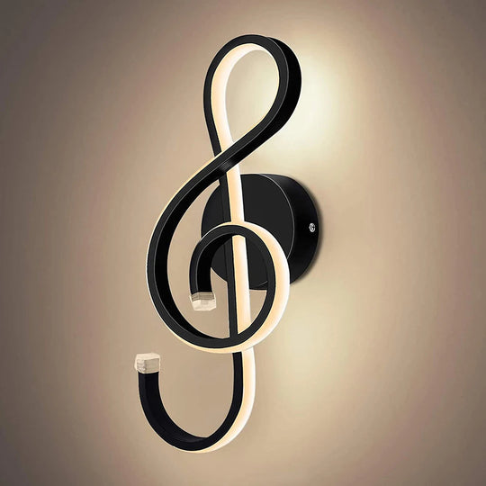 Creative LED Musical Note Design Wall-Mounted Lamp Modern LED Musical Note Bedside Spiral Night Light Indoor