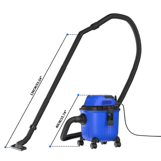 Industrial Vacuum Cleaner Hoover Wet and Dry 4800W Powerful Suction Bagless, 16Kpa, 15 Litre Capacity, 4 Caster Wheels