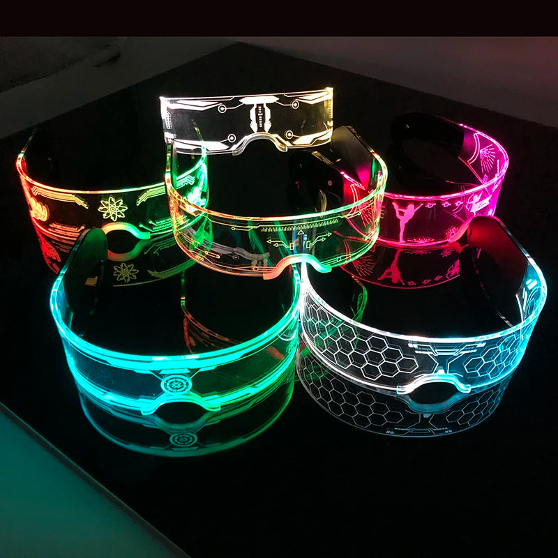 Cool Luminous Colorful LED Light up Glasses Glowing Neon Light Flashing Party Glasses for Nightclub DJ Dance Party Decor