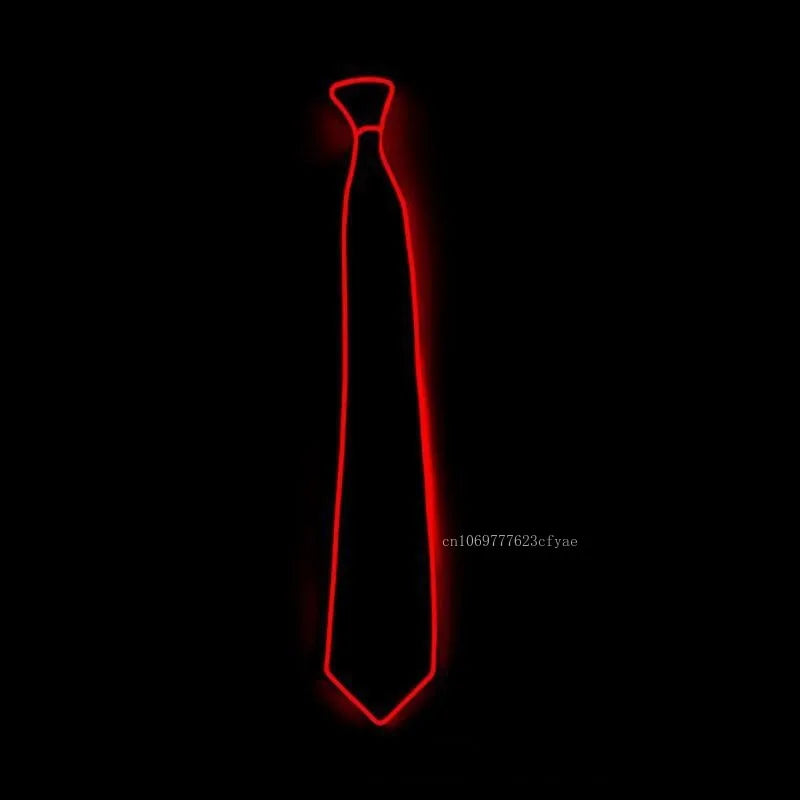 Men Glowing Tie Wire Neon LED Luminous Tie Glasses Cosplay Party Haloween Christmas Luminous Light up DJ Bar Club Stage Prop