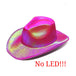 Wireless Disco Luminous Led Bride Cowgirl Hat Glowing Light Bar Cap Bachelorette Party Supplies Flashing Neon Western Cowboy Hat