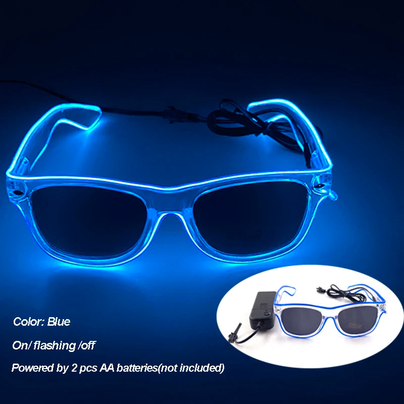 Cool Luminous Colorful LED Light up Glasses Glowing Neon Light Flashing Party Glasses for Nightclub DJ Dance Party Decor