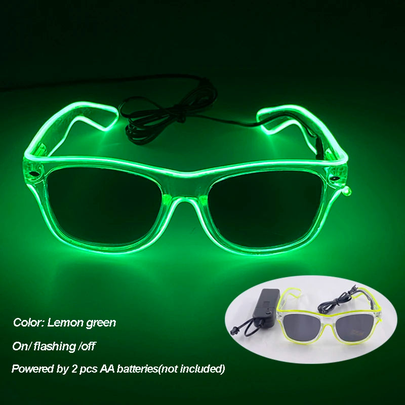 Cool Luminous Colorful LED Light up Glasses Glowing Neon Light Flashing Party Glasses for Nightclub DJ Dance Party Decor