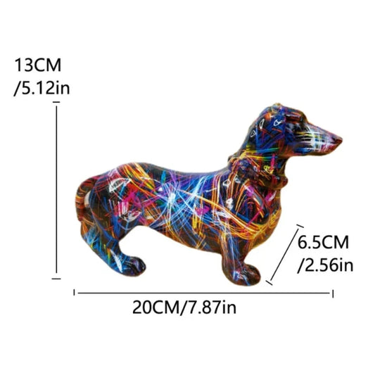 Colorful Standing French Bulldog Resin Statue Decoration, Pet Dog DIY Graffiti Crafts, Desktop Animal Statue Ornament.