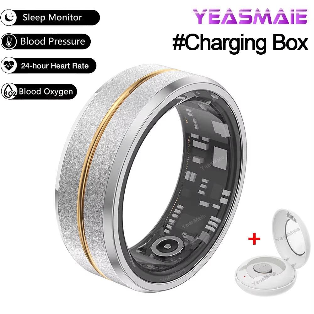 NEW Smart Ring Military Grade Titanium Steel Smart Rings for Women Men Health Monitoring IP68 & 3ATM Waterproof Multi-Sport Mode