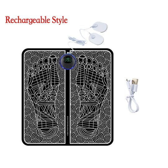 Remote EMS Foot Massager Pad Portable Electric Muscle Stimulation Massage Mat Improve Blood Circulation Relief Pain Relax Feet