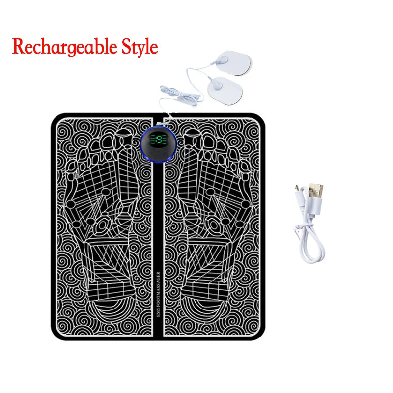 Remote EMS Foot Massager Pad Portable Electric Muscle Stimulation Massage Mat Improve Blood Circulation Relief Pain Relax Feet