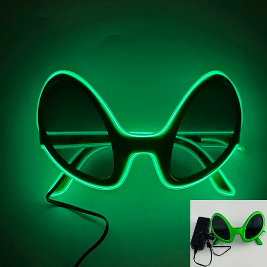 Luminous Fluorescent Glasses LED Glowing Party Supplies Steampunk Glasses with Lights Flashing Neon Goggles Glasses Club Props