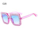 Crystal Oversized Sunglasses for Women Rhinestone Square Diamond Sun Glasses Retro Big Frame Sparkling Glasses