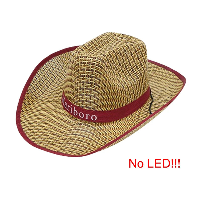 Wireless Disco Luminous Led Bride Cowgirl Hat Glowing Light Bar Cap Bachelorette Party Supplies Flashing Neon Western Cowboy Hat