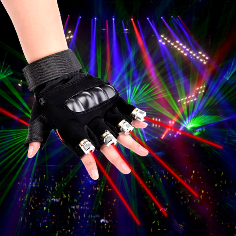 1Pc Left/Right Red/Green Lasering Light Glove Dancing Stage Show DJ Club Prop