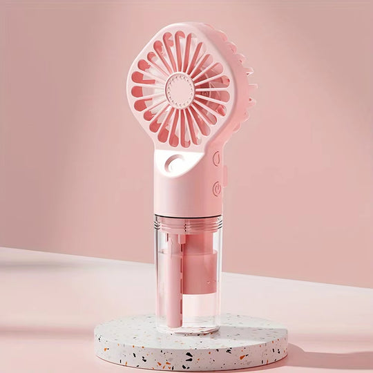 Portable Handhold Cooling Fan Spray USB Charging Mini Air Cooler Rechargeable-Water Spray Mist Fan Mini Fan Cooler