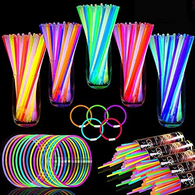 500 Glow Sticks Bulk Party Favors,Mardi Gras Glow in the Dark Party Supplies Glow Sticks Necklaces Bracelets with Connectors 8" Glowsticks Light up Toys Party Pack for Neon Festival Birthday Carnival