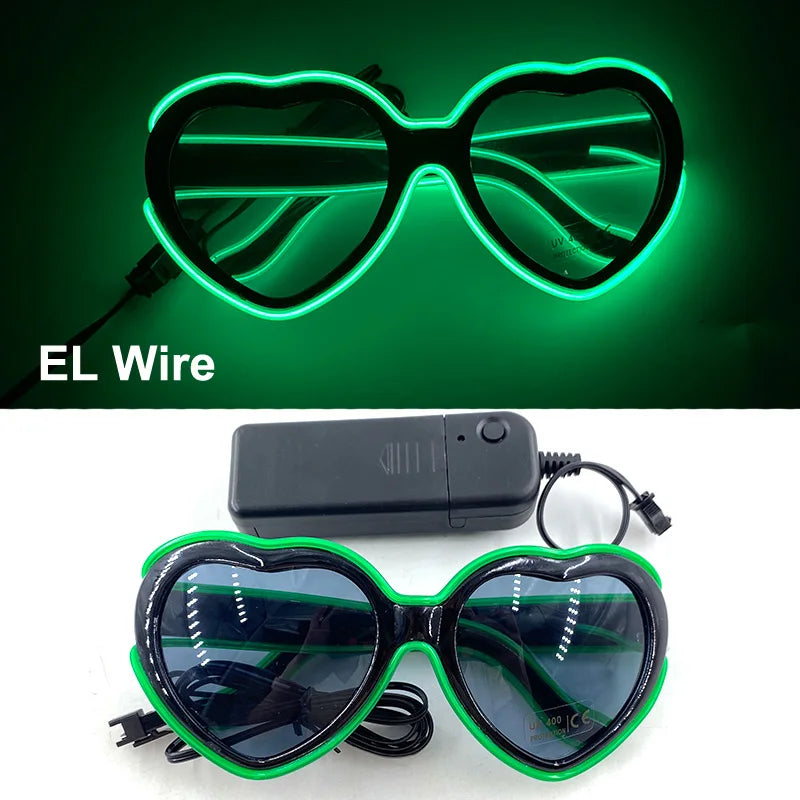 Luminous Fluorescent Glasses LED Glowing Party Supplies Steampunk Glasses with Lights Flashing Neon Goggles Glasses Club Props