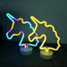 Battery/Usb LED Neon Night Light Sign Flamingo Unicorn Coconut Tree Cactus Pineapple Table Lamp Kids Bedroom Christmas Art Decor