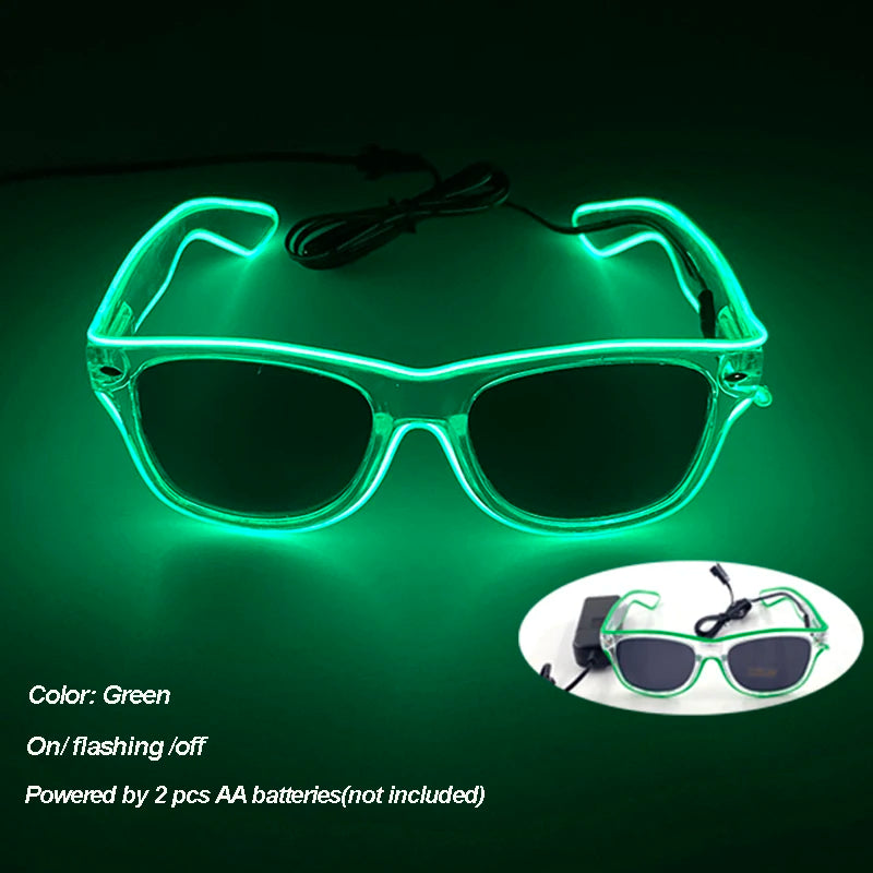 Cool Luminous Colorful LED Light up Glasses Glowing Neon Light Flashing Party Glasses for Nightclub DJ Dance Party Decor