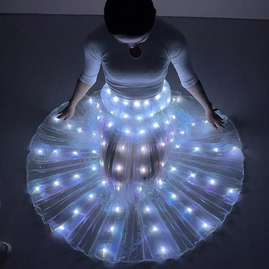 New Belly Dance LED Dance Skirt Performance Props White Light Luminous Performance Dancewear Dance Stage Costumes Accessories