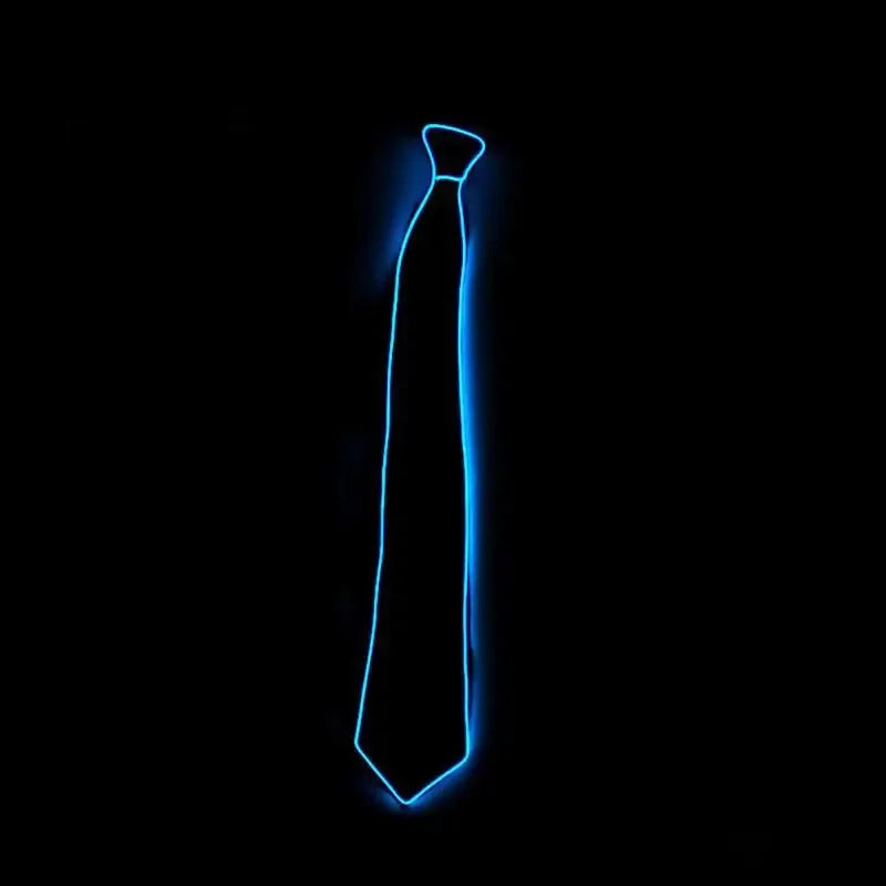 Men Glowing Tie Wire Neon LED Luminous Tie Glasses Cosplay Party Haloween Christmas Luminous Light up DJ Bar Club Stage Prop