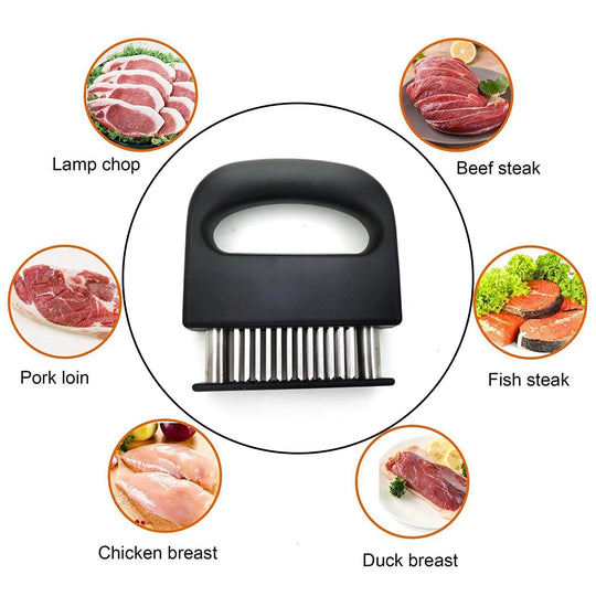 1PC Retractable Stainless Steel Meat Needle Softener Tenderizer 48 Blades Kitchen Cooking Steak Hammer Pounder Tools Meat Beater