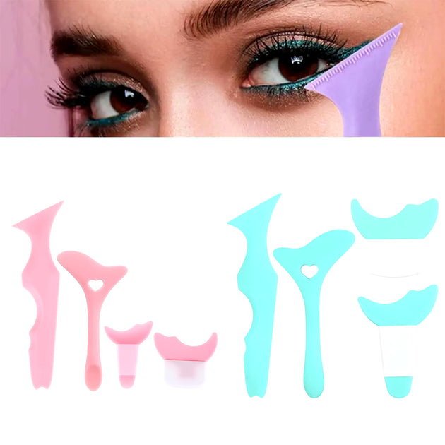 4 Pcs Set Multi Functional Eye Makeup Assistant Combination Silica Gel Paint