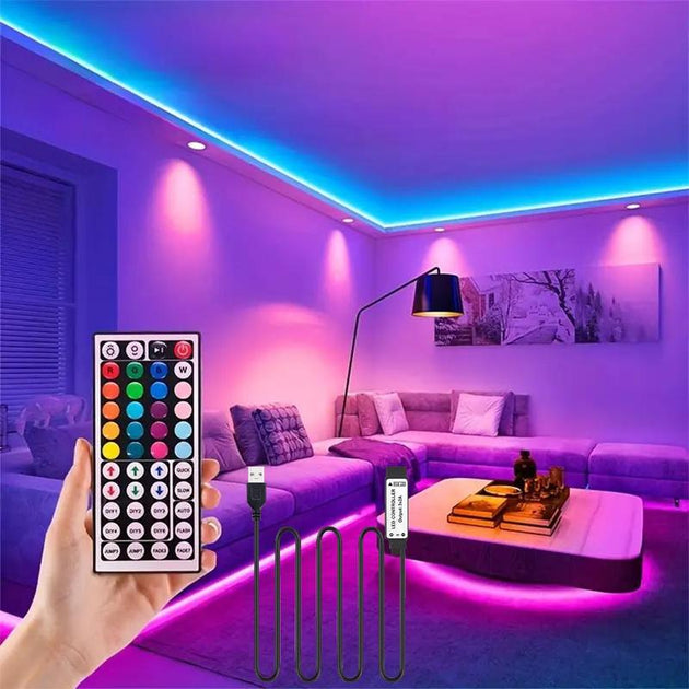 LED Light Strip with Remote Control, USB Powered RGB Color Changing LED Light Strip, Decorative Light Strip for Home Party Decoration, LED Lights Strip