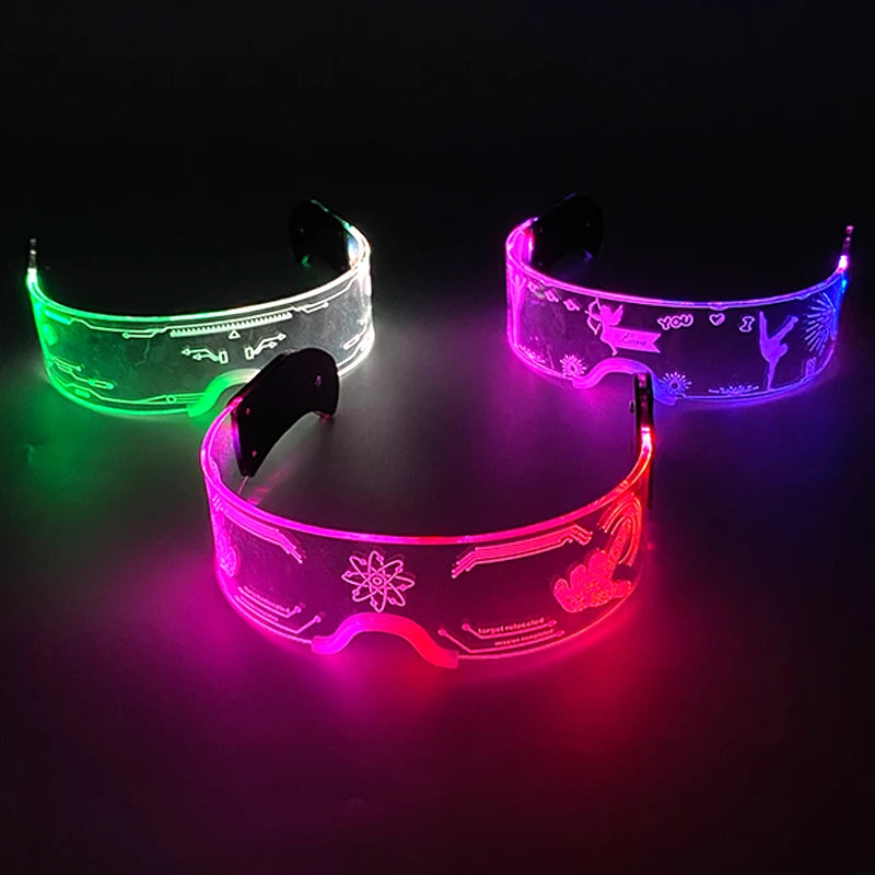 Cool Luminous Colorful LED Light up Glasses Glowing Neon Light Flashing Party Glasses for Nightclub DJ Dance Party Decor