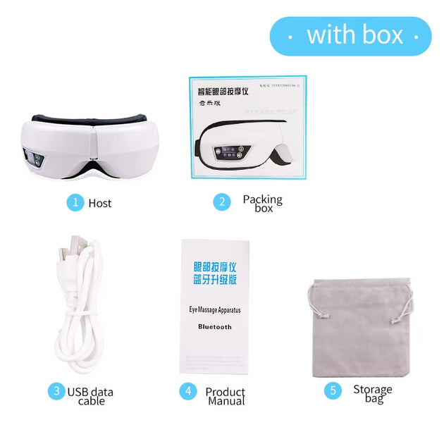 6D Smart Eye Massager Airbag Hot Compress Bluetooth Music Vibration Heating Eye Massage Eye Care Mask Relax Fatigue Travel Rest