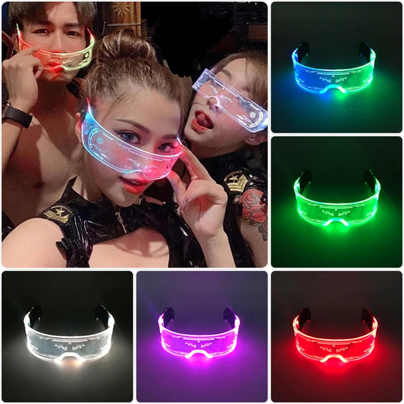 Cool Luminous Colorful LED Light up Glasses Glowing Neon Light Flashing Party Glasses for Nightclub DJ Dance Party Decor