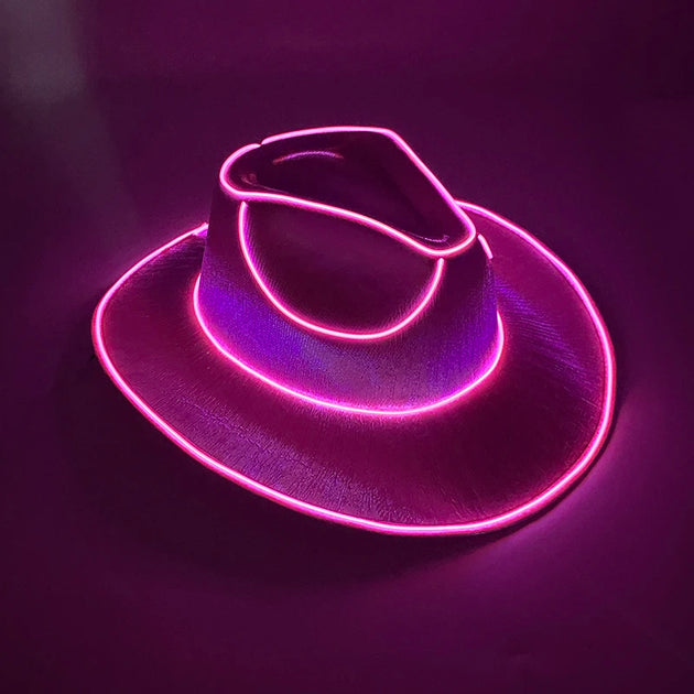 Wireless Disco Luminous Led Bride Cowgirl Hat Glowing Light Bar Cap Bachelorette Party Supplies Flashing Neon Western Cowboy Hat