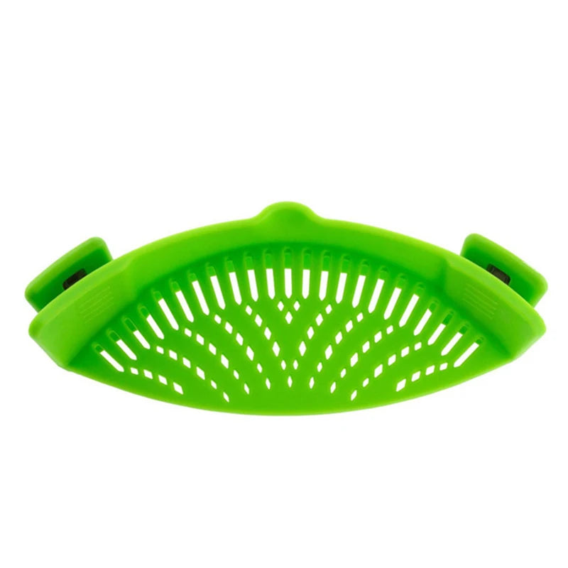 Universal Silicone Clip on Pan Pot Strainer anti Spill Pasta Pot Strainer Food Grade Fruit Colander for Pasta Fruit Vegetable