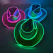 Wireless Disco Luminous Led Bride Cowgirl Hat Glowing Light Bar Cap Bachelorette Party Supplies Flashing Neon Western Cowboy Hat