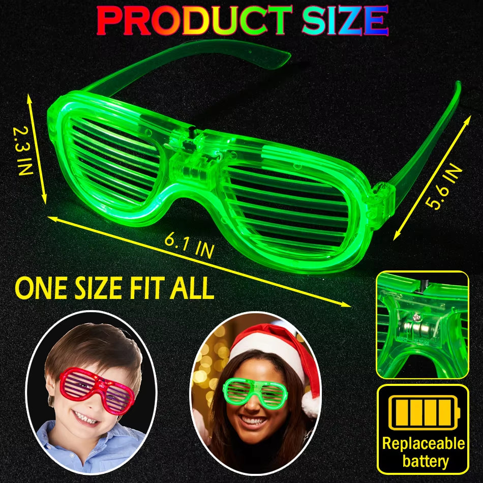 5/25 Pcs Light up LED Glasses Bulk 5 Colors Glow Glasses Glow in the Dark Party Supplies Neon Party Favors for Kids Adults