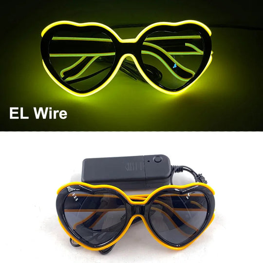 Luminous Fluorescent Glasses LED Glowing Party Supplies Steampunk Glasses with Lights Flashing Neon Goggles Glasses Club Props