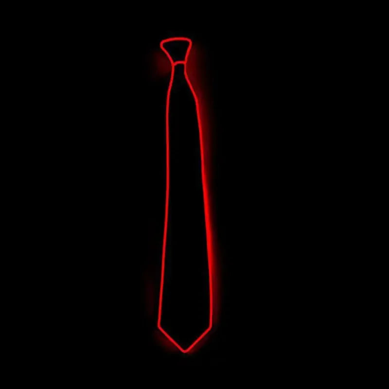 Men Glowing Tie Wire Neon LED Luminous Tie Glasses Cosplay Party Haloween Christmas Luminous Light up DJ Bar Club Stage Prop