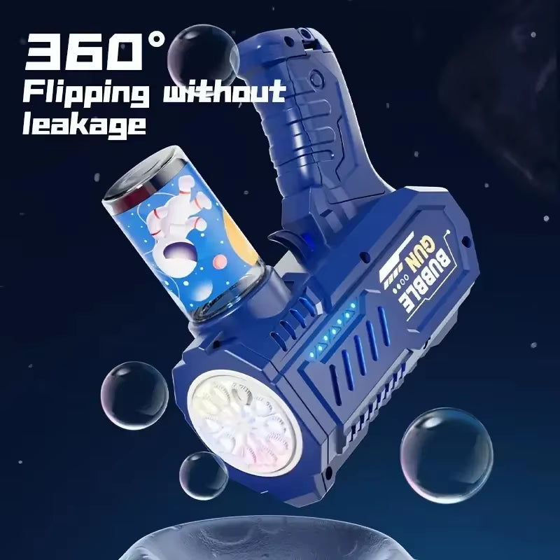 10 Holes Children Electric Bubble Gun Rocket Soap Automatic Bubble Machine Bubbles Gun Kids Summer Outdoor Bubble Blowing Toys