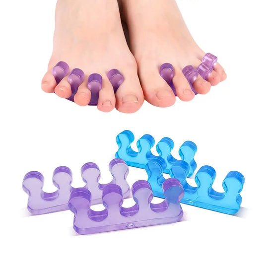 2Pcs (1Pair)Soft Silicone Finger Toe Separator Soft-Silicon 5 Colors Flexible Finger Toe Spacers for Nail Polish Pedicure Tools