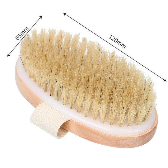 1Pcs Exfoliating Wooden Body Massage Shower Brush Natural Bristle Bath Brush Soft SPA Woman Man Skin Care Wet Dry Body Brush