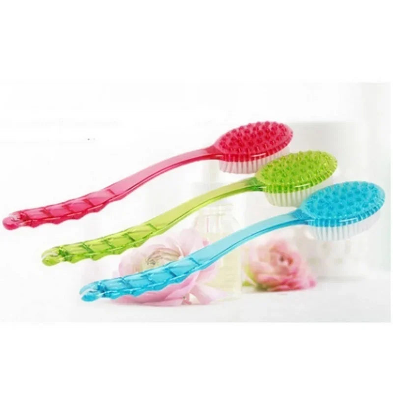 Massager Back Spa Long Natural Body Brush Bath Plastic Bristle Shower