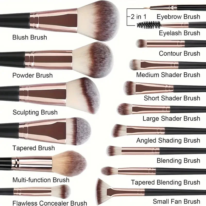 Professional 3-20PCS Makeup Brushes Set Eyeshadow Foundation Concealer Blending Blush Brush 