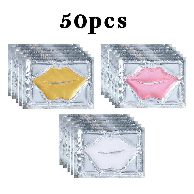 50Pcs Collagen Lip Mask Moisturizing Firming Nourishing Beauty Lips Care Labial Moisturizer Lip Patches Gel Pads Skin Care