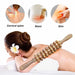 9 Rollers Wooden Massager Handheld Roller Stick Trigger Point Manual Massage Tools for Anti-Cellulite, Body Muscle Pain Relief