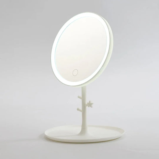 LED Touch Screen Makeup Mirror Folding Mirror Lighted Makeup Mirror 3 Colors Light Modes USB Rechargeable Cosmetic Mirror Tools