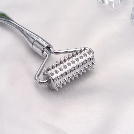 Stainless Steel Pointed Roller Spatula Massage Ball Stone Face Roller Massager 