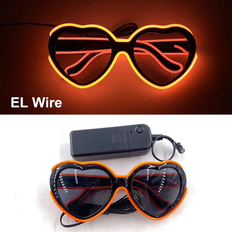 Luminous Fluorescent Glasses LED Glowing Party Supplies Steampunk Glasses with Lights Flashing Neon Goggles Glasses Club Props